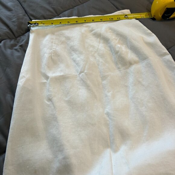 VTG 80s Jessica McClintock Edwardian Ivory Linen Skirt Set - Picture 11 of 16